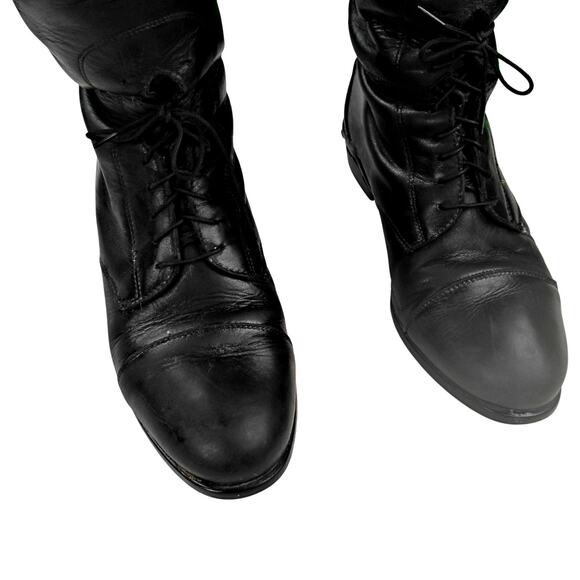 Ariat Womens Black Leather Riding Boots #55101 Equestrian Pull On Sz 7 1/2 F - Picture 2 of 6